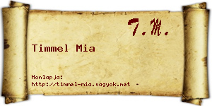 Timmel Mia névjegykártya